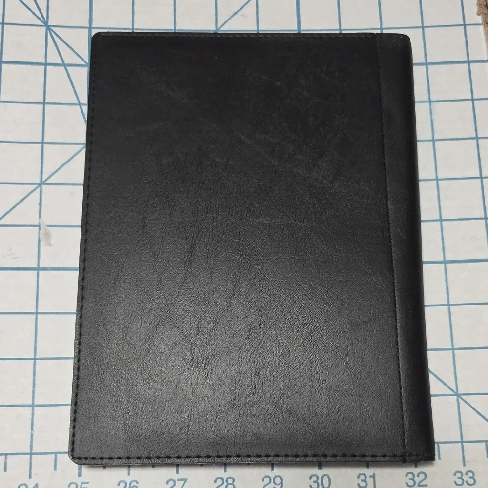 Black Folio, Pen - Unit Insignia US Army 5th Finance Group Germany 1980s 10x7.5
